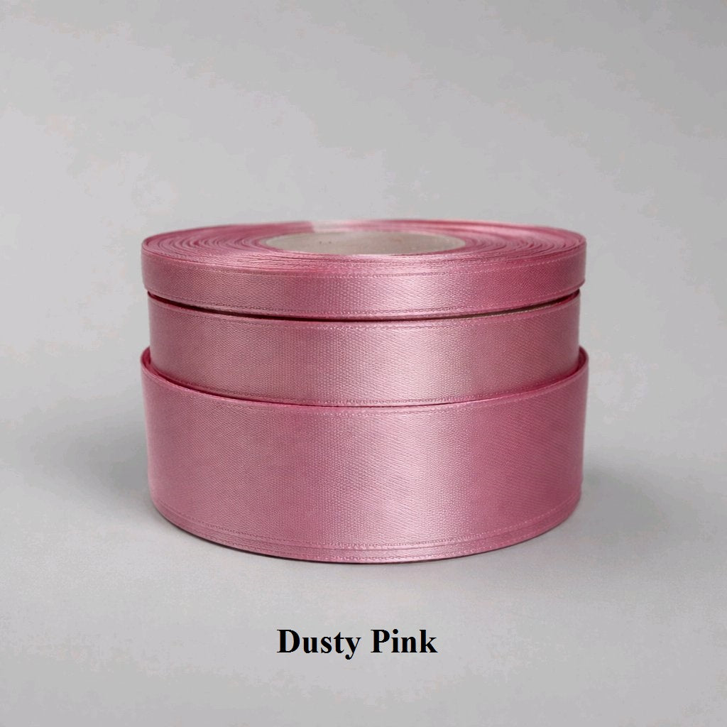 12mm dusty pink satin ribbon; muted mauve-toned trim for vintage wedding invitations and elegant floral work