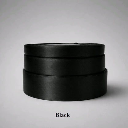 6mm black single-sided satin ribbon; 32m reel for classic luxury packaging, formal hair accessories, and gothic crafts
