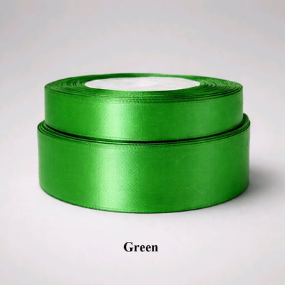 12mm classic green single-sided satin ribbon; 32m spool for traditional holiday crafts and nature-inspired gifts
