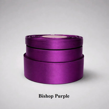 6mm bishop purple satin ribbon; deep plum-toned trim for regal event decor and high-end packaging