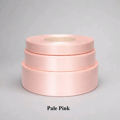 6mm pale pink satin ribbon; delicate baby pink trim for nursery favors, baby shower cards, and hair bows