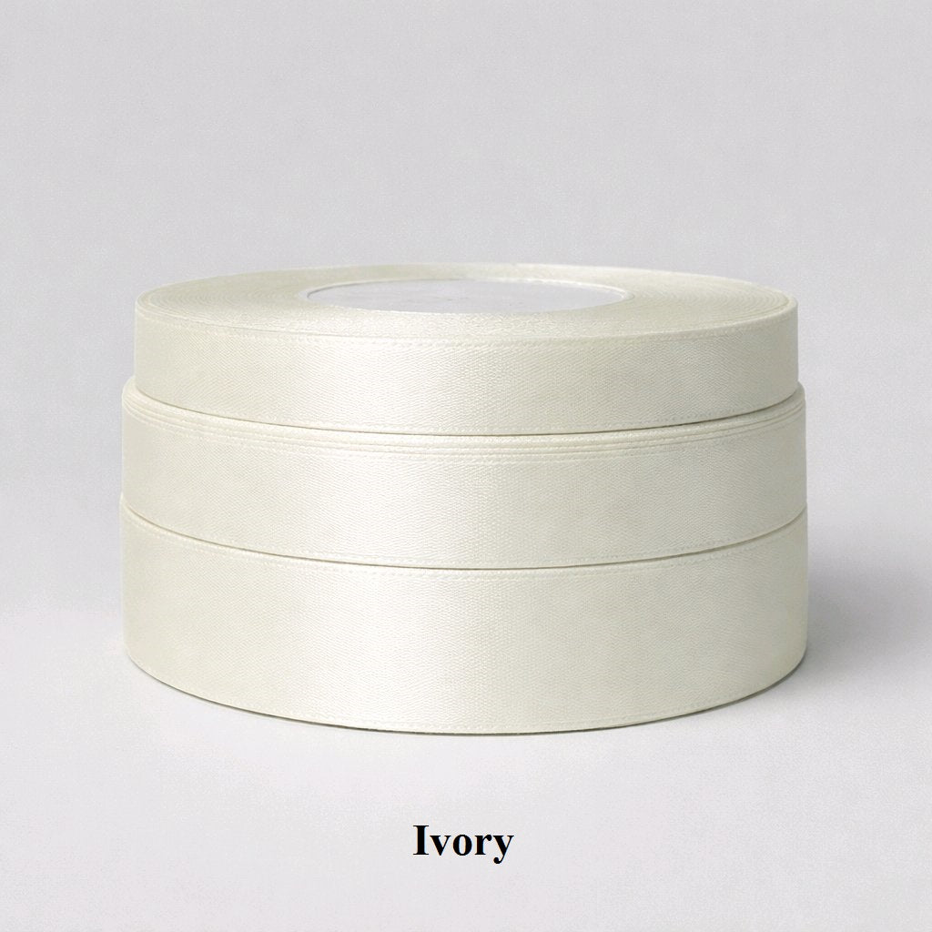 6mm Ivory Satin Ribbon (32m) – Elegant Cream Wedding Ribbon for Handmade Invitations, Bridal Stationery, and Sophisticated Papercraft