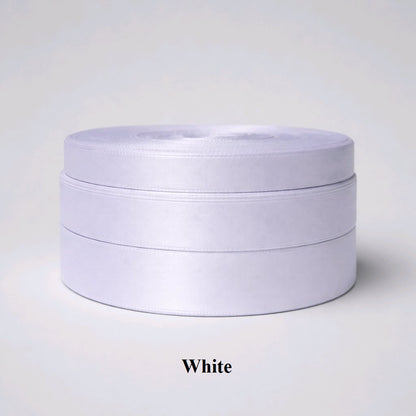 12mm white single-sided satin ribbon; delicate 32m reel for wedding stationery, bridal favors, and fine gift wrapping