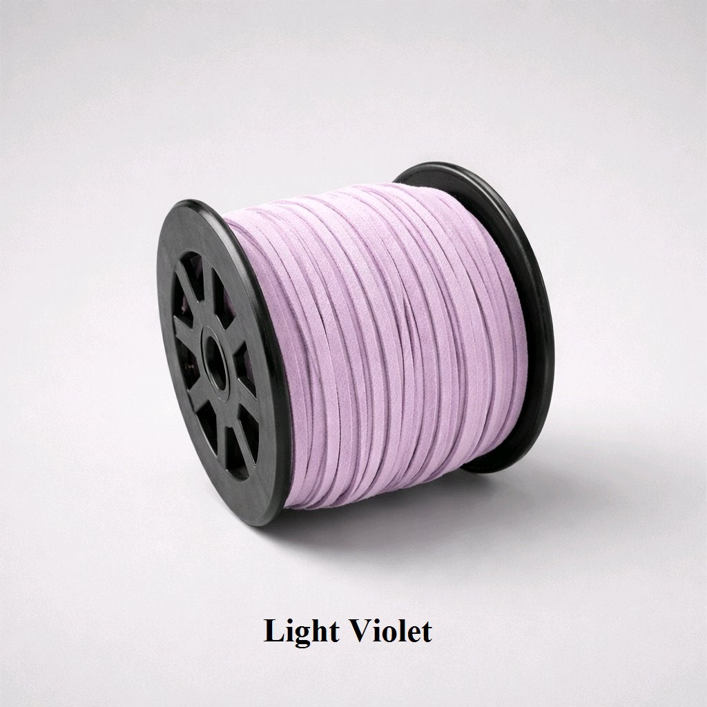3mm light violet faux suede cord; soft lavender vegan leather lacing for delicate necklaces and DIY hair accessories