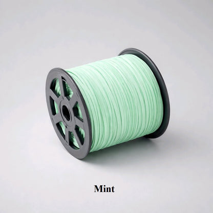 3mm x 1.5mm flat mint green faux suede cord; soft pastel vegan leather lacing for spring crafts and delicate jewellery designs