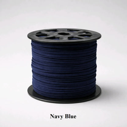 3mm navy blue faux suede cord; professional dark blue flat lacing for menswear accessories and durable drawstrings