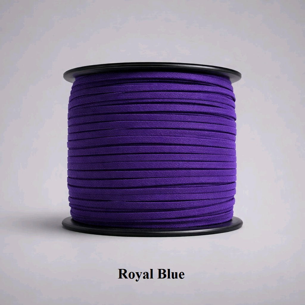 3mm royal blue faux suede cord; vibrant cobalt vegan leather lacing for statement bracelets and fashion accessories