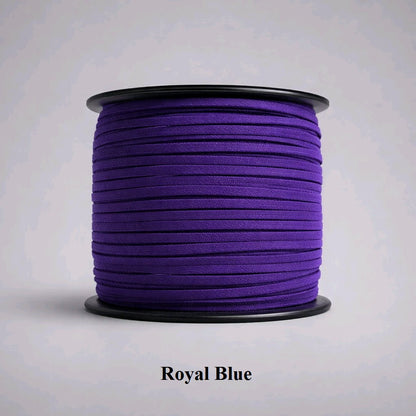 3mm royal blue faux suede cord; vibrant cobalt vegan leather lacing for statement bracelets and fashion accessories