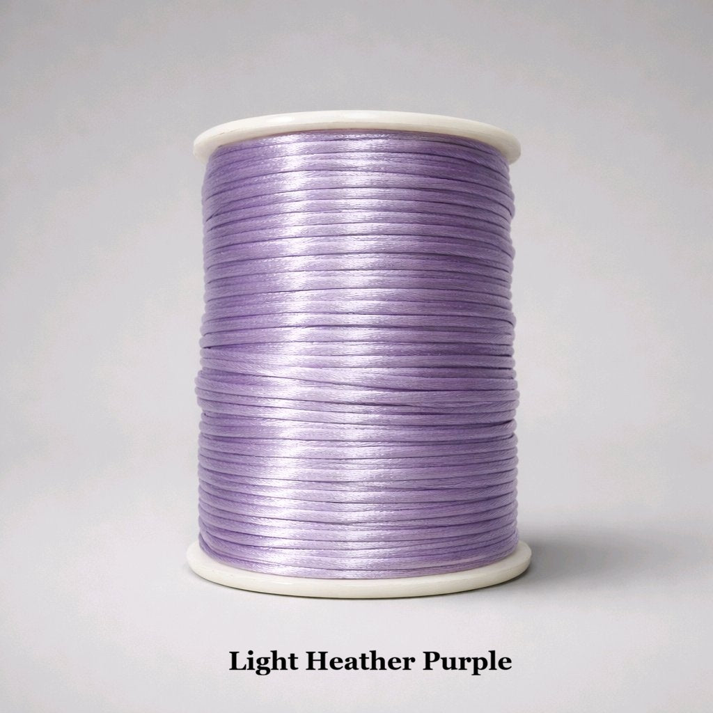 2mm light heather purple satin cord; muted lavender rattail string for ethereal jewellery and delicate textile accents