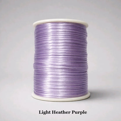2mm light heather purple satin cord; muted lavender rattail string for ethereal jewellery and delicate textile accents