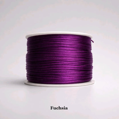 1mm fuchsia pink satin cord; vivid pink rattail string for high-shine braiding and eye-catching tassels, phone jewellery beaded lanyard and keyrings