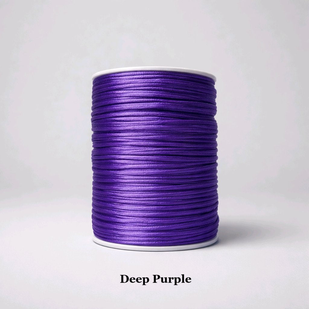 mm deep purple rattail cord; royal purple silky nylon thread for elegant drawstring bags and luxury jewellery design