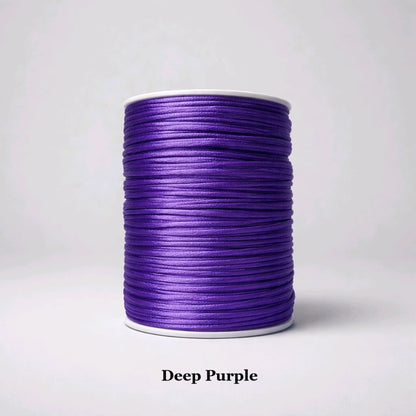 mm deep purple rattail cord; royal purple silky nylon thread for elegant drawstring bags and luxury jewellery design