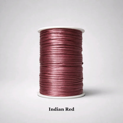 2mm indian red rattail cord; earthy terracotta-toned silky nylon thread for rustic macramé and bohemian jewellery