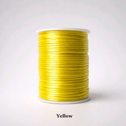 2mm bright yellow satin nylon cord; vibrant 2mm rattail string for Kumihimo braiding and cheerful sun-themed jewellery