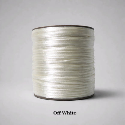 2mm off-white satin cord; cream-toned rattail string for vintage-style crafts and elegant jeweller accents