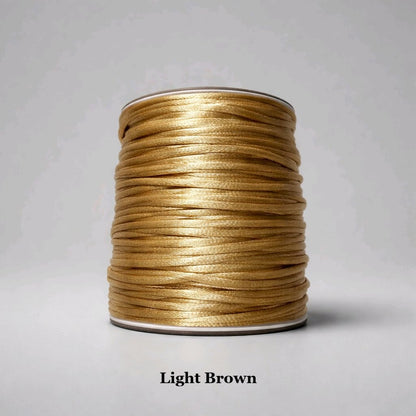 mm light brown rattail cord; soft tan silky nylon thread for earthy macramé and boho-chic accessories