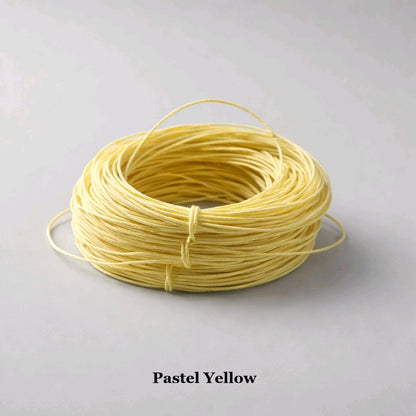 1mm pastel yellow waxed cotton cord; soft lemon-toned jewellery thread for spring friendship bands and delicate beadwork