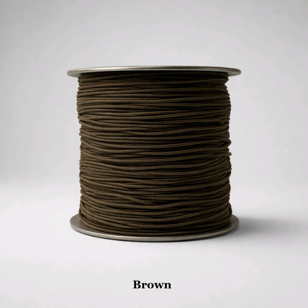 1mm brown nylon-covered elastic cord; sturdy stretchy thread for wooden beads and earthy, organic jewellery designs