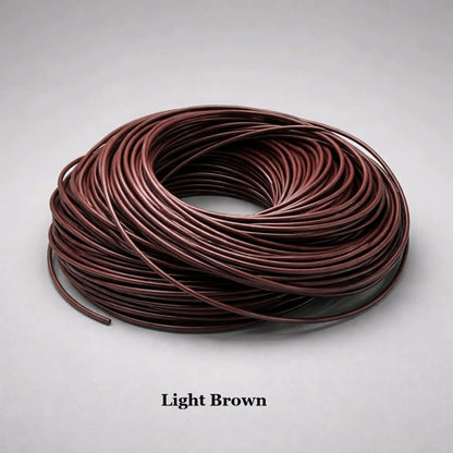 3mm light brown round leather cord; tan genuine cowhide leather thread for multi-wrap bracelets, tan leather jewellery, and custom pet collars