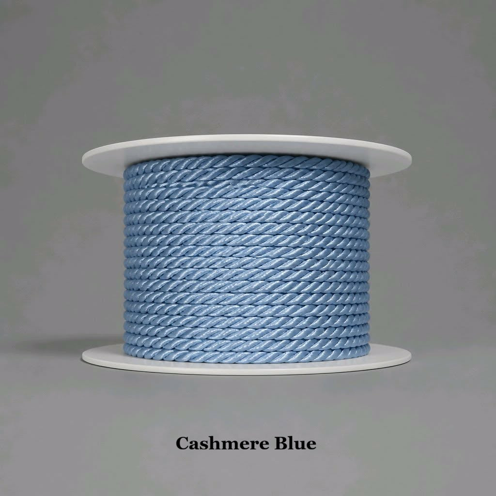 Soft cashmere blue 3.5mm twisted piping cord for coastal-style home decor and cushion trimming