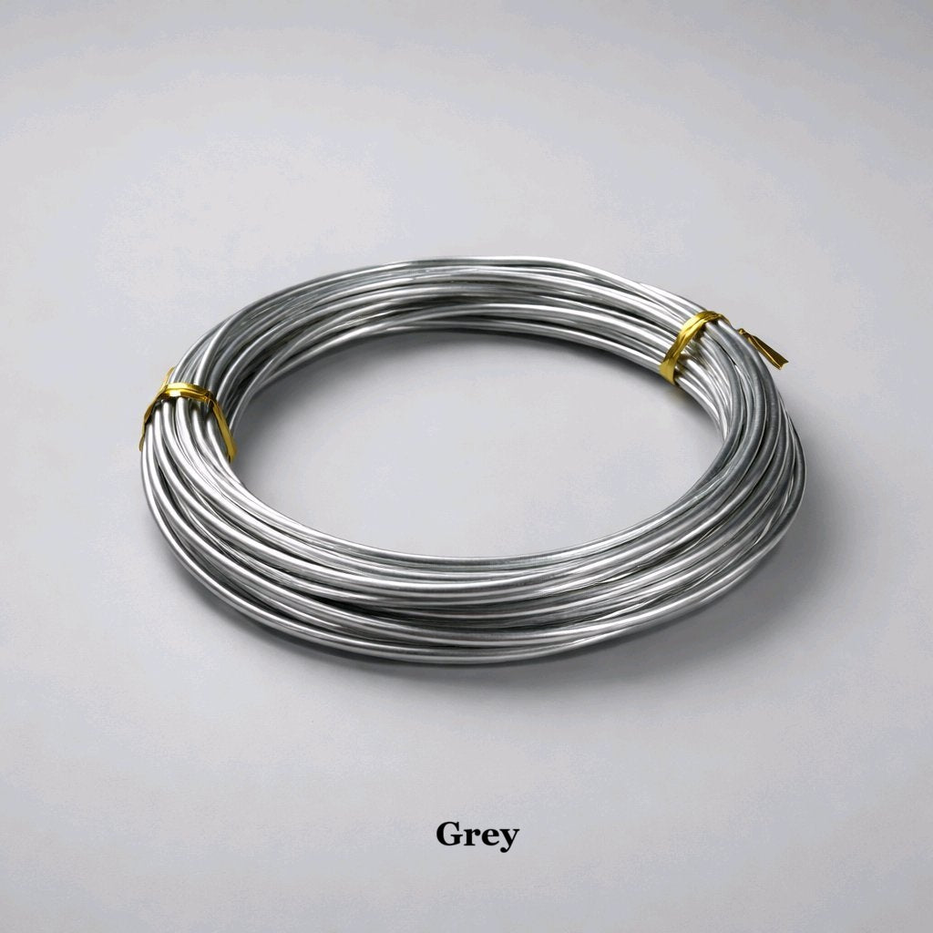 2mm grey anodized aluminium wire, flexible slate grey metal wire for sculpting armatures and jewellery making