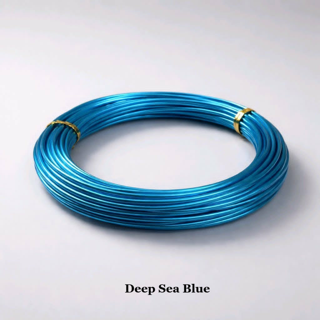 2mm deep sea blue aluminium wire, rich dark blue metallic craft wire for wire wrapping
