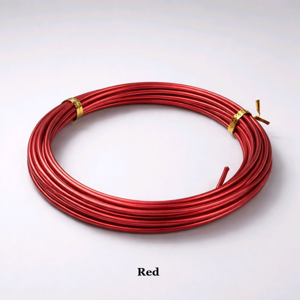 2mm red anodized aluminium wire, bright flexible metal wire for bonsai tree training and sculpting