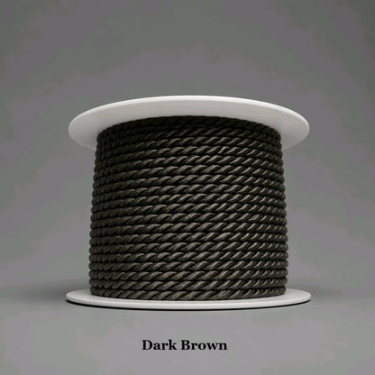 Dark brown 3.5mm twisted craft cord, highly durable for luggage piping and heavy-duty bags