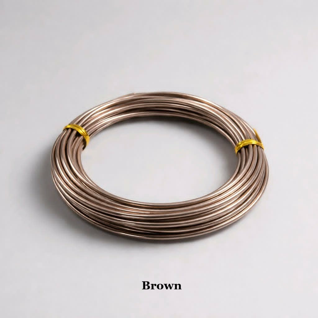 2mm brown aluminium bonsai wire, earthy 12 gauge flexible tree training wire and natural craft wire