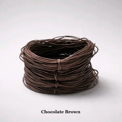 1mm chocolate brown waxed cotton cord; deep cocoa waterproof cord for durable jewellery designs and leather stitching