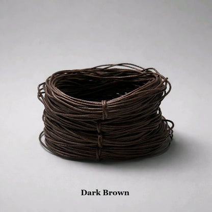 1mm dark brown waxed cotton cord; espresso-coloured polished beading thread for men's jewellery and rustic tassels