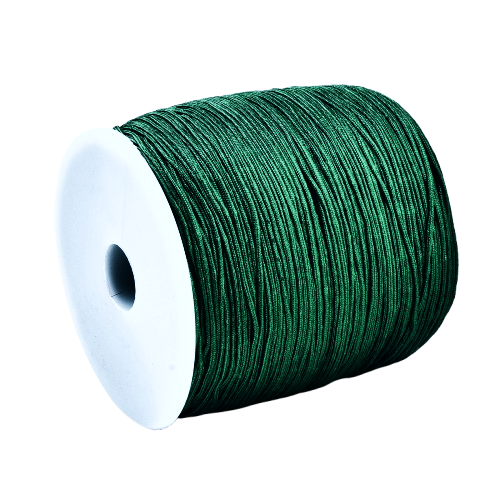 1mm dark green forest nylon cord; deep emerald-toned braided thread for elegant jewellery and home decor