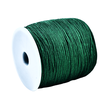 1mm dark green forest nylon cord; deep emerald-toned braided thread for elegant jewellery and home decor