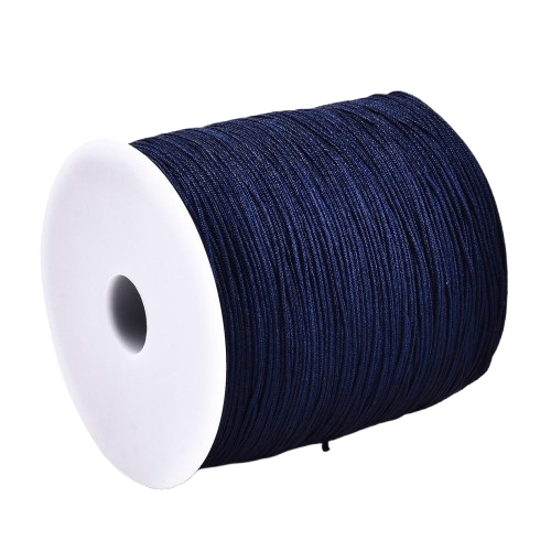 1mm navy blue braided nylon cord; dark professional-grade thread for durable jewellery and military-style knotting