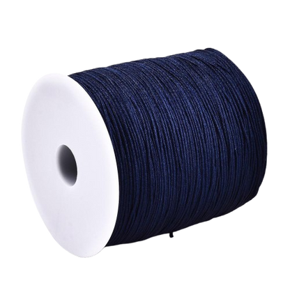 1mm navy blue braided nylon cord; dark professional-grade thread for durable jewellery and military-style knotting