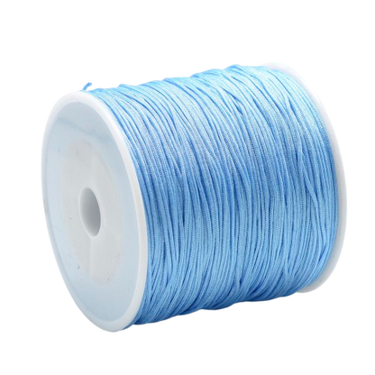 1mm pastel blue braided nylon cord; soft sky-blue thread for baby-themed crafts and lightweight jewellery