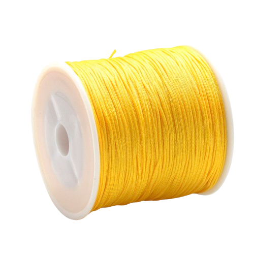 1mm yellow braided nylon cord; bright sunny thread for cheerful jewellery making and decorative Chinese knots