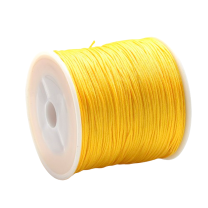 1mm yellow braided nylon cord; bright sunny thread for cheerful jewellery making and decorative Chinese knots