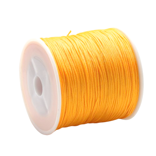 1mm dark yellow mustard nylon cord; deep golden braided thread for autumnal crafts and textural macrame
