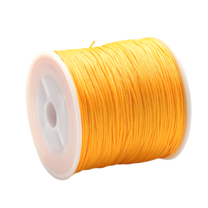 1mm dark yellow mustard nylon cord; deep golden braided thread for autumnal crafts and textural macrame