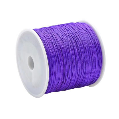 1mm deep purple nylon cord; regal violet braided thread for Kumihimo, dream catchers, and artisanal jewellery