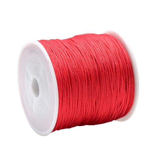 1mm red braided nylon cord; classic crimson thread for Chinese knotting, lucky bracelets, and festive gift wrapping