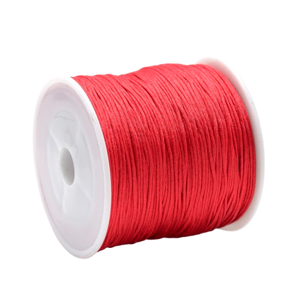 1mm red braided nylon cord; classic crimson thread for Chinese knotting, lucky bracelets, and festive gift wrapping
