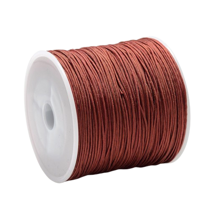 1mm copper brown braided nylon cord; earthy metallic-style thread for rustic jewelry making and detailed plant hangers