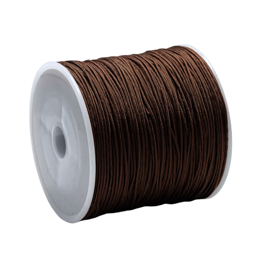 1mm dark brown nylon cord; sturdy chocolate-colored braided thread for organic jewellery and dream catcher webbing