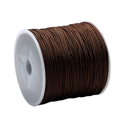 1mm dark brown nylon cord; sturdy chocolate-colored braided thread for organic jewellery and dream catcher webbing