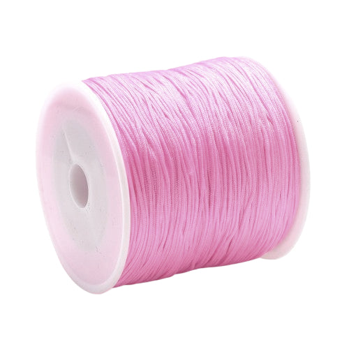 1mm light pink braided nylon cord; soft pastel thread for delicate jewellery making and scrapbooking accents