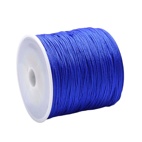 1mm royal blue nylon macrame cord; vibrant blue braided thread for nautical-style marine jewellery and friendship bracelets