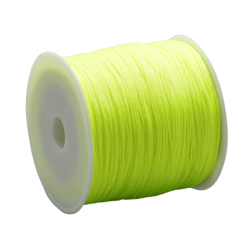 1mm neon green fluorescent nylon cord; bright heat-sealable thread for bold accessories and neon macrame projects